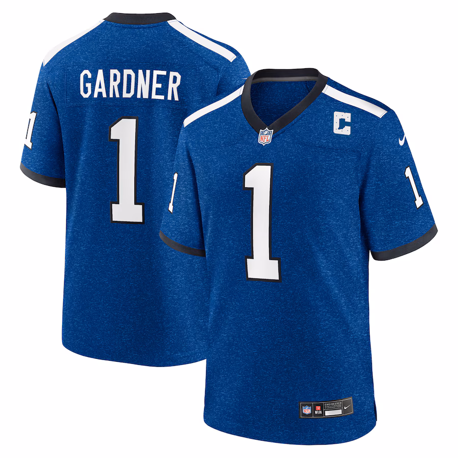 Men's Indianapolis Colts Ahmad Sauce Gardner Nike Heather Royal Alternate 2 Indiana Nights Game Jersey - Jersey