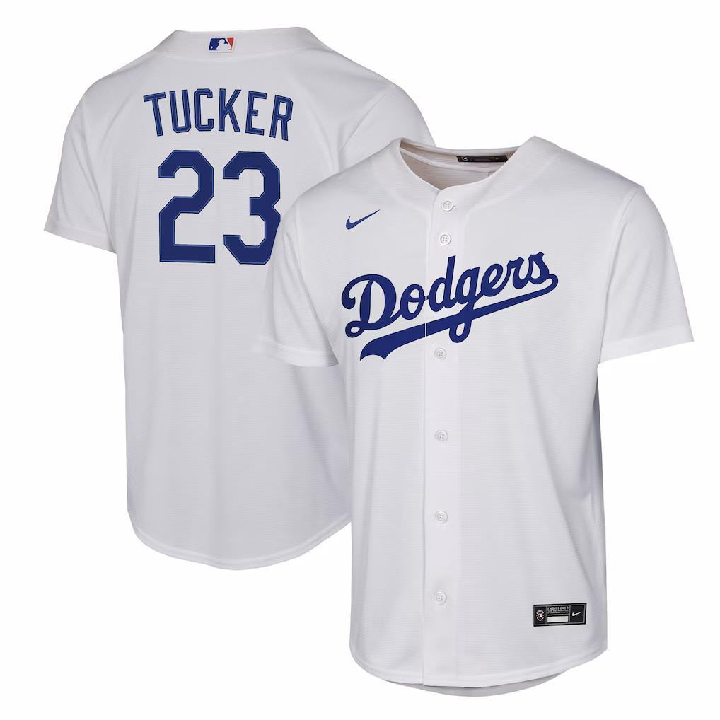 Youth Los Angeles Dodgers Kyle Tucker Nike White Home Replica Jersey - Jersey