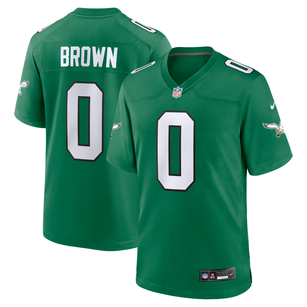 Men's Philadelphia Eagles Marquise Brown Nike Kelly Green Alternate Game Jersey - Jersey