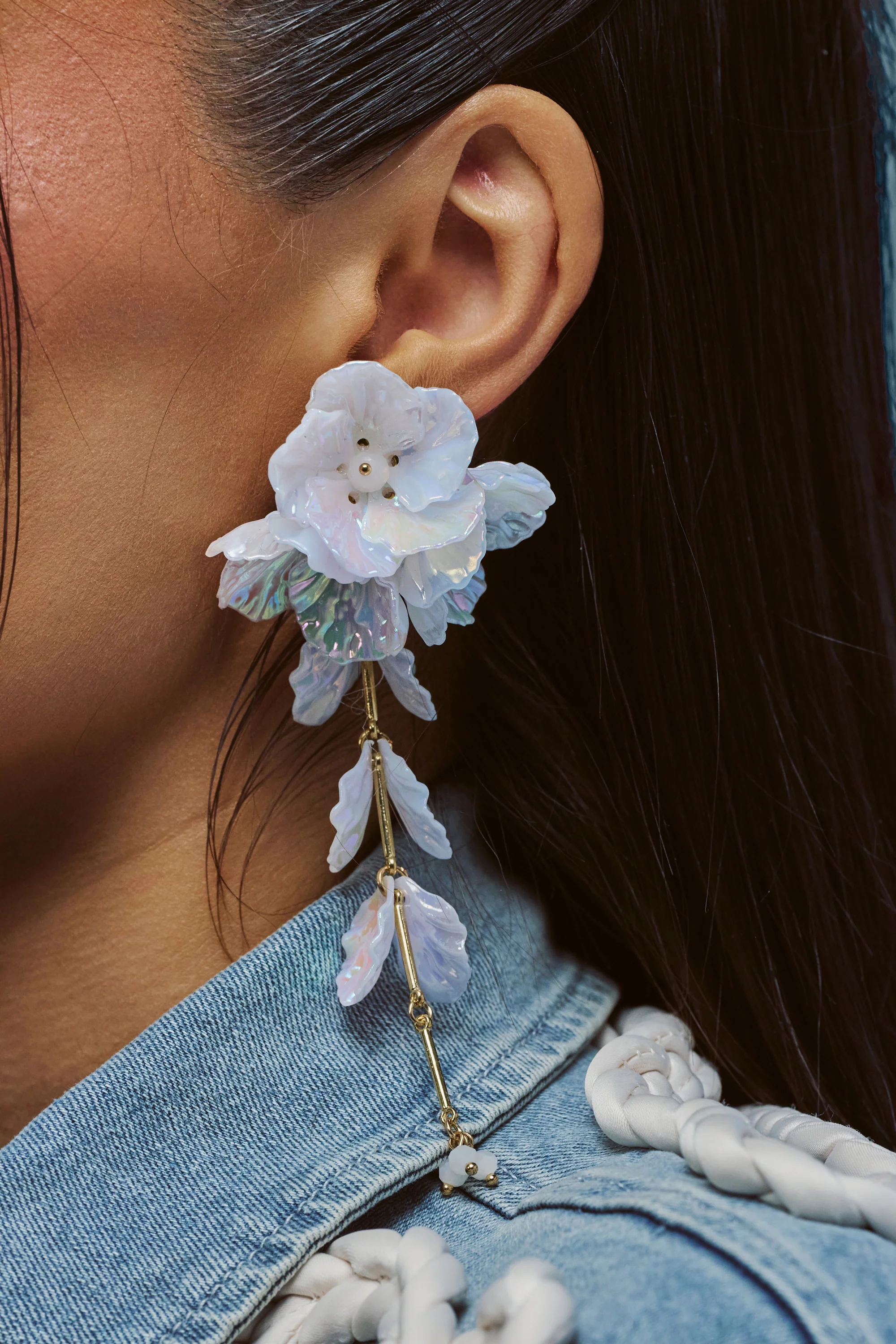 IRIDESCENT FLORAL EARRINGS - Akira Wear