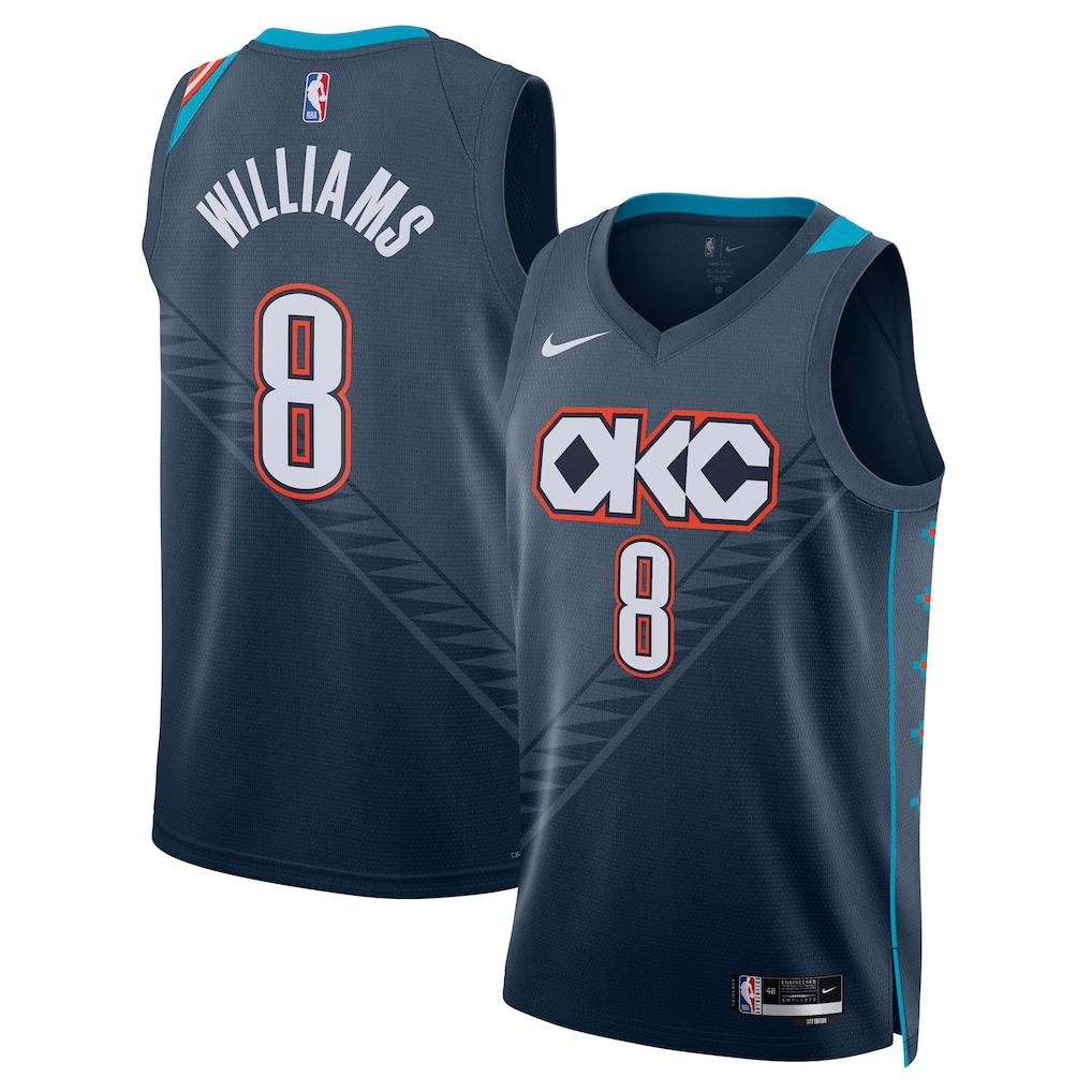Unisex Oklahoma City Thunder Jalen Williams Nike Navy 2025/26 Swingman Jersey - City Edition - Jersey