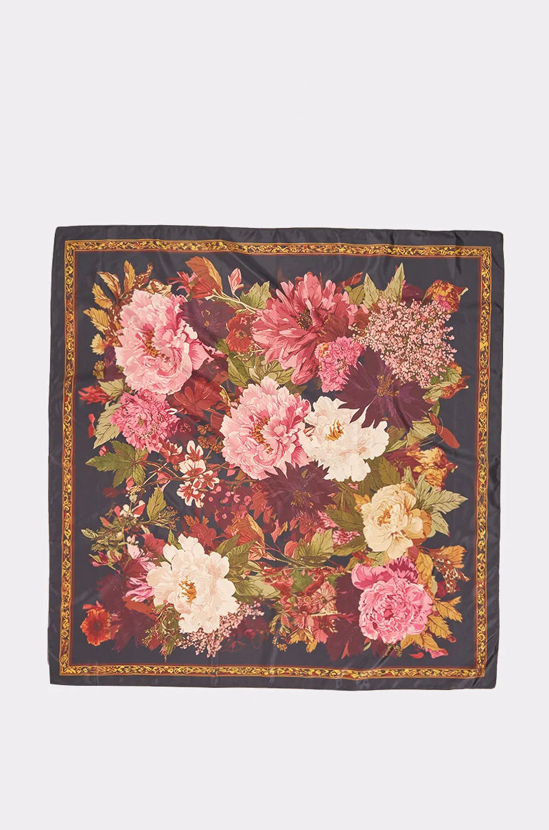 DARK FLORAL SCARF - Akira Wear