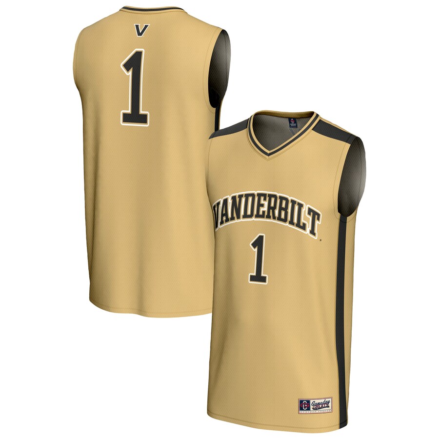 Youth GameDay Greats #1 Gold Vanderbilt Commodores Lightweight Collegiate Basketball Fashion Jersey - Jersey