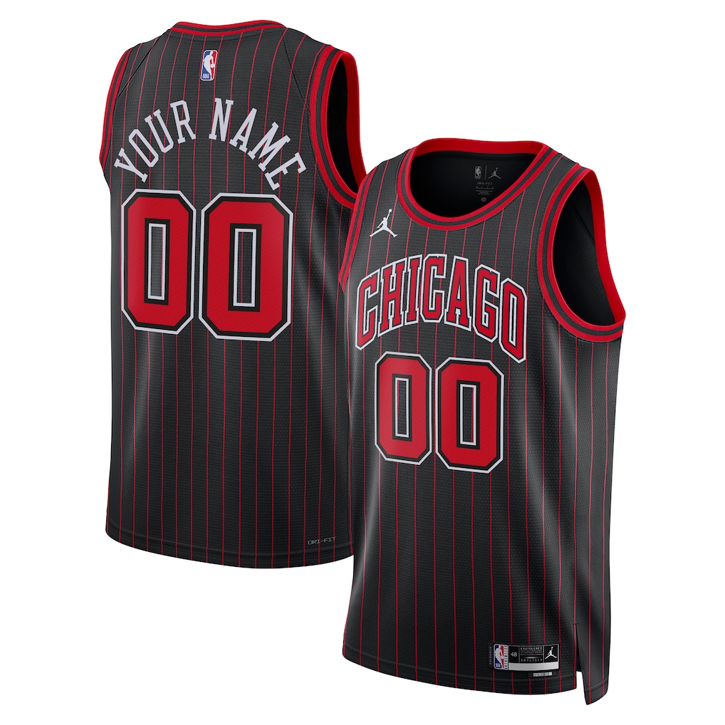 Unisex Chicago Bulls Jordan Brand Black Swingman Custom Jersey - Statement Edition - Jersey