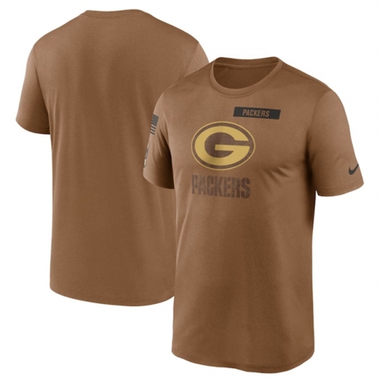 Men's Green Bay Packers 2023 Brown Salute To Service Legend Performance T Shirt - Jersey
