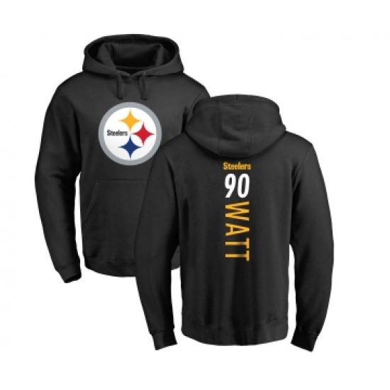 Football Pittsburgh Steelers #90 T. J. Watt Black Backer Pullover Hoodie - Jersey