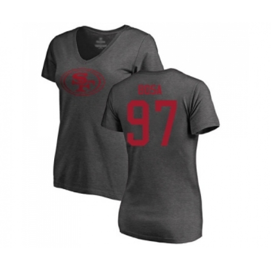 Football Women's San Francisco 49ers #97 Nick Bosa Ash One Color T-Shirt - Jersey