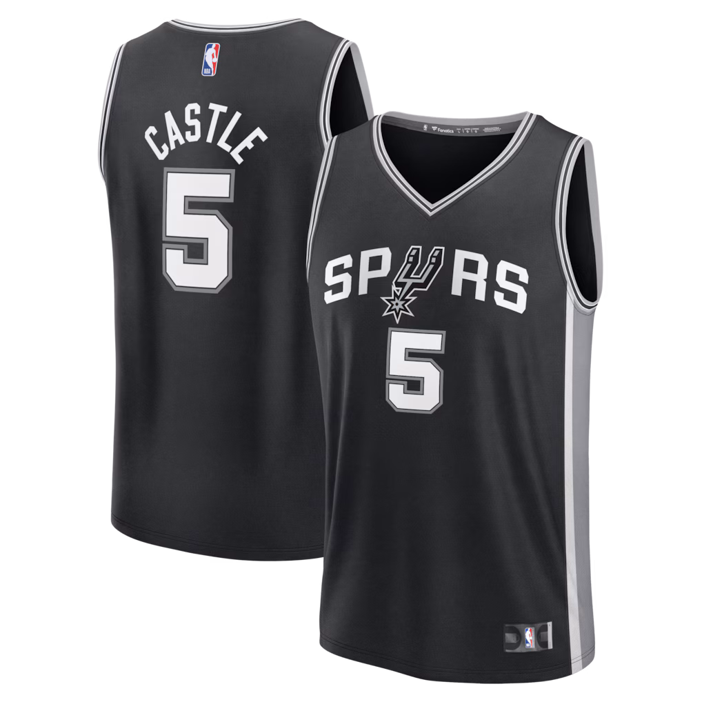 Youth San Antonio Spurs Stephon Castle Fanatics Black Fast Break Jersey - Icon Edition - Jersey