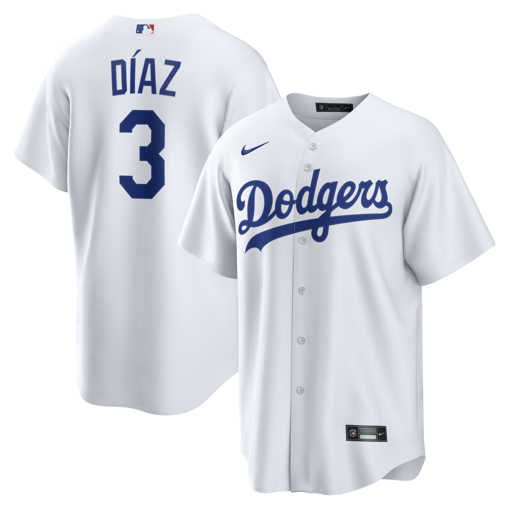 Men's Los Angeles Dodgers Edwin Díaz Nike White Home Replica Jersey - Jersey