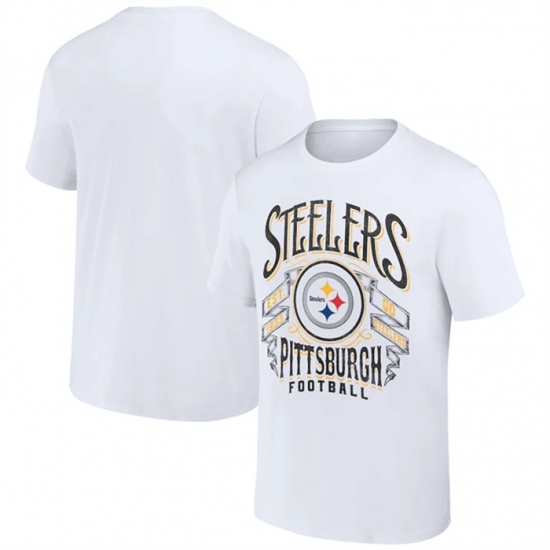 Men's Pittsburgh Steelers White X Darius Rucker Collection Vintage Football T Shirt - Jersey