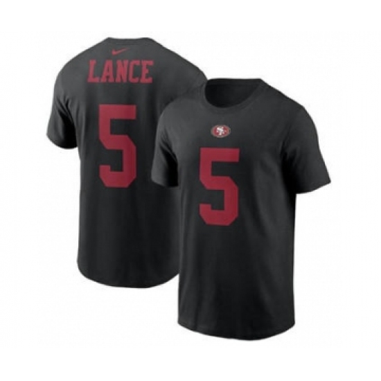 Men's San Francisco 49ers #5 Trey Lance 2021 Black Football Draft First Round Pick Player Name & Number T-Shirt - Jersey