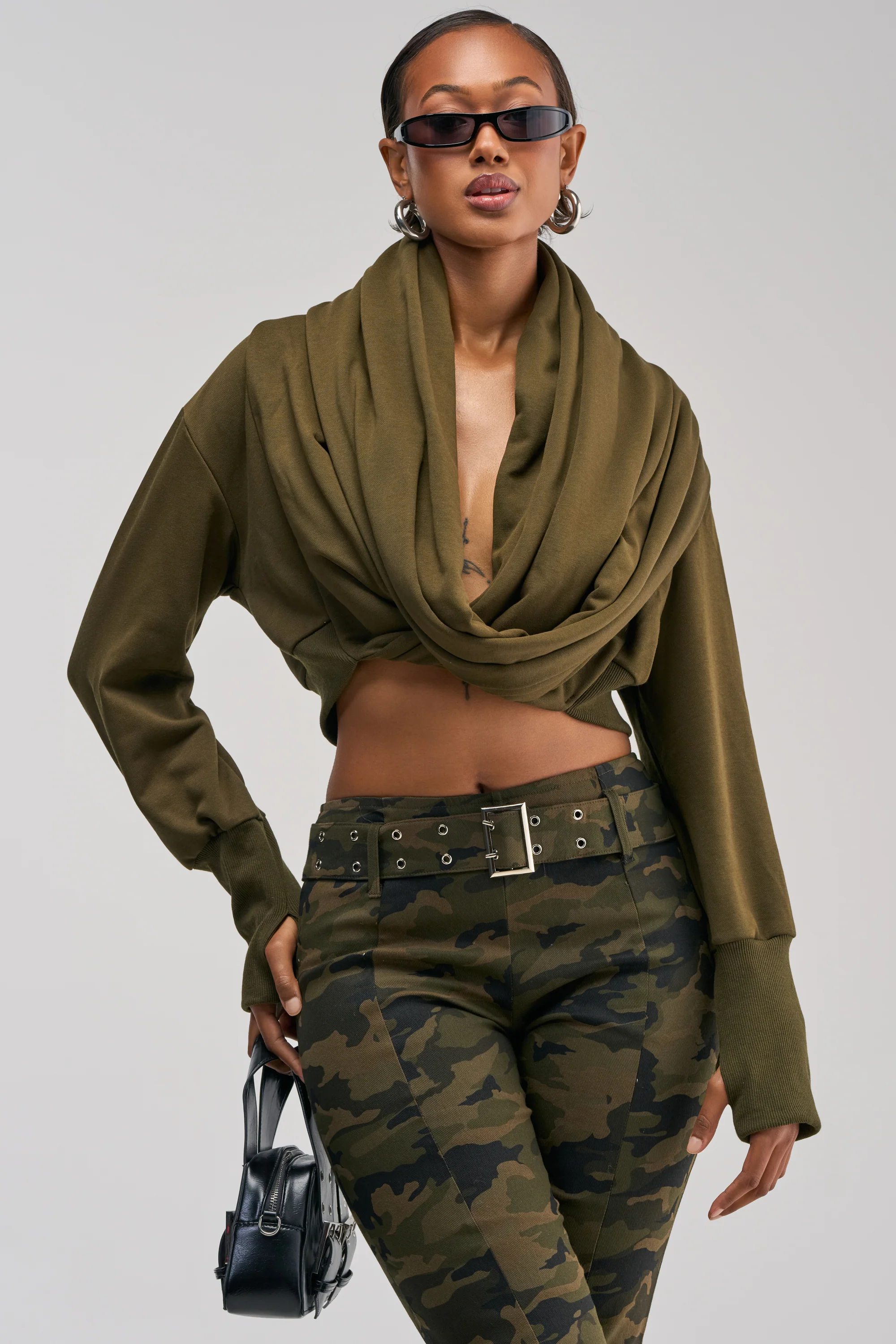 JUST TOO COOL FOR YOU SWEATSHIRT IN OLIVE - Akira Wear