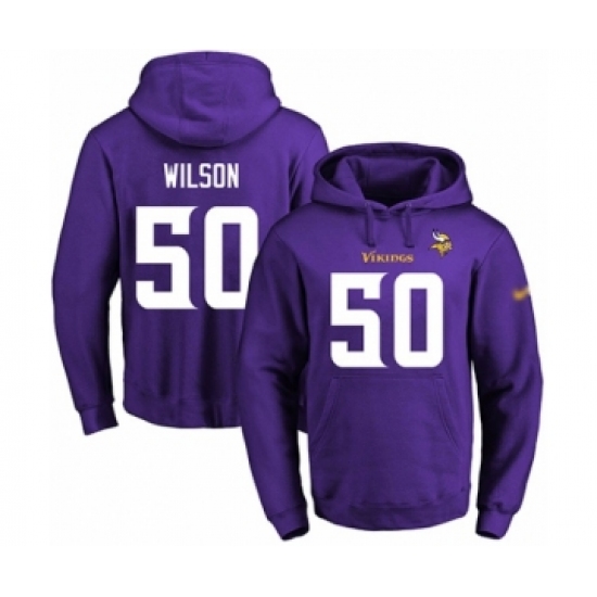 Football Men's Minnesota Vikings #50 Eric Wilson Purple Name & Number Pullover Hoodie - Jersey