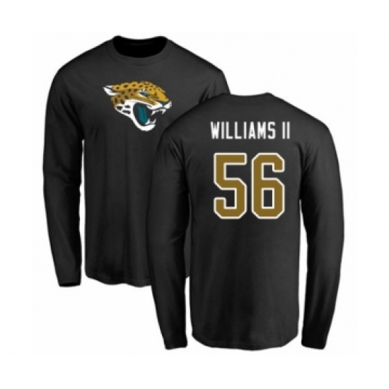 Football Jacksonville Jaguars #56 Quincy Williams II Black Name & Number Logo Long Sleeve T-Shirt - Jersey