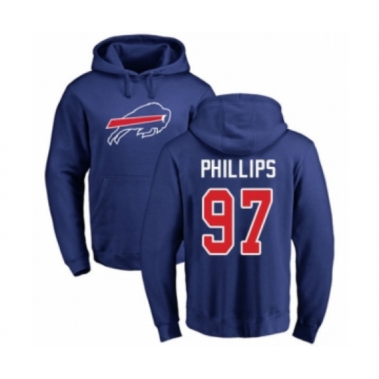 Football Buffalo Bills #97 Jordan Phillips Royal Blue Name & Number Logo Pullover Hoodie - Jersey