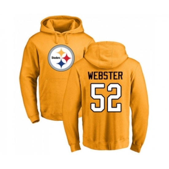 Football Pittsburgh Steelers #52 Mike Webster Gold Name & Number Logo Pullover Hoodie - Jersey