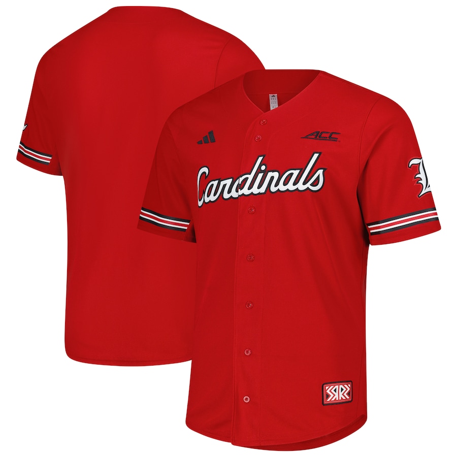 Men's adidas  Red Louisville Cardinals Reversible Retro Full-Button Baseball Jersey - Jersey