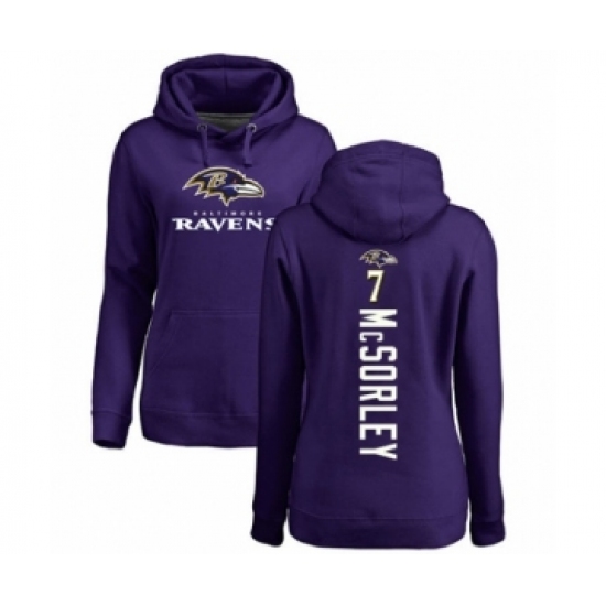 Football Women's Baltimore Ravens #7 Trace McSorley Purple Backer Pullover Hoodie - Jersey