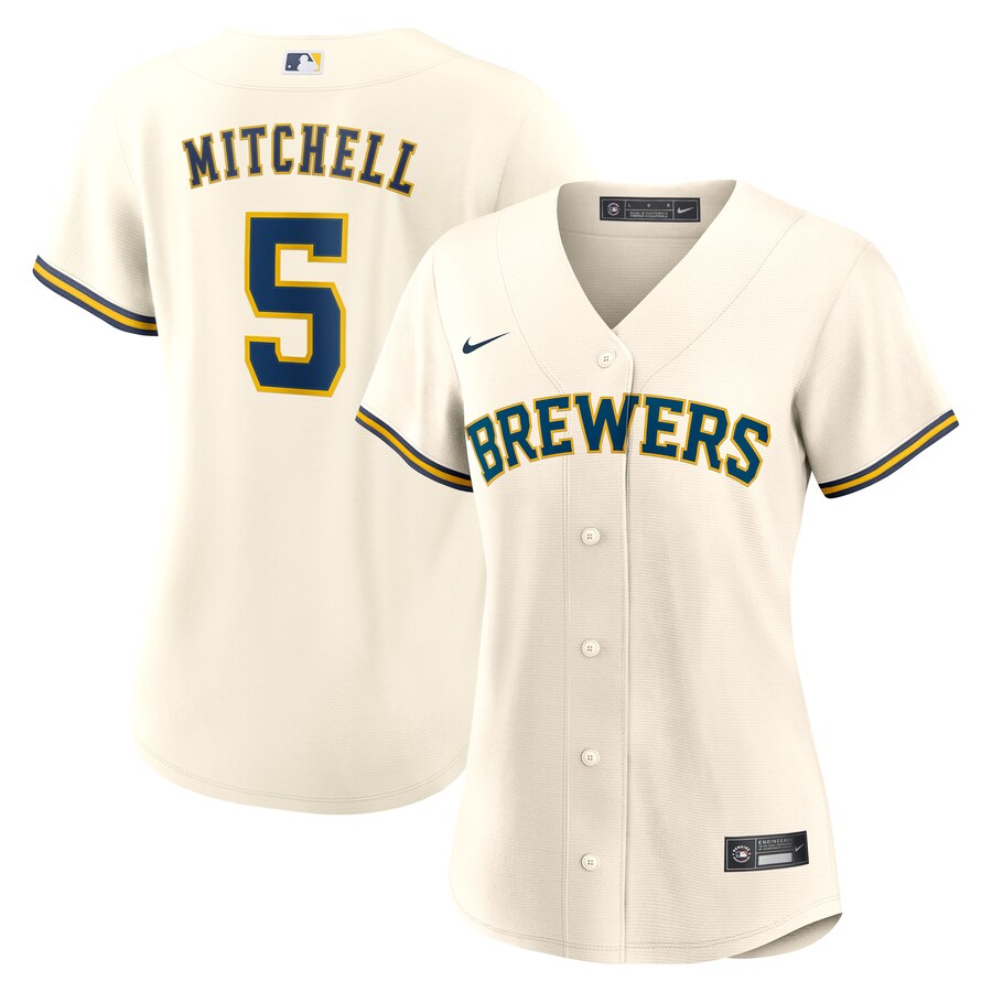Women's Milwaukee Brewers Garrett Mitchell Nike White Home Replica Jersey - Jersey