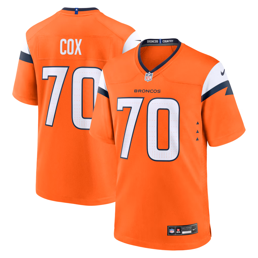 Men's Denver Broncos Marques Cox Nike Orange Team Game Jersey - Jersey