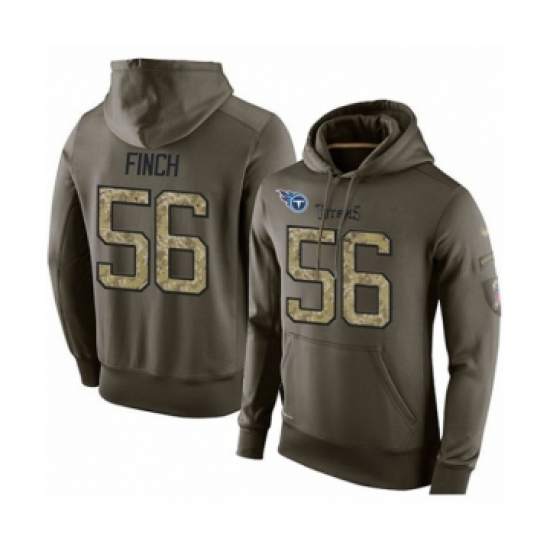 Football Men's Tennessee Titans #56 Sharif Finch Green Salute To Service Pullover Hoodie - Jersey