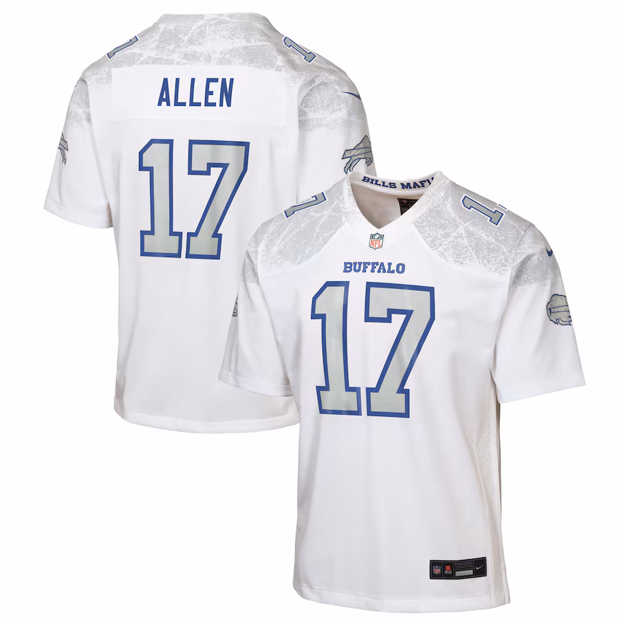 Youth Buffalo Bills Josh Allen Nike White 2025 Rivalries Collection Game Jersey - Jersey