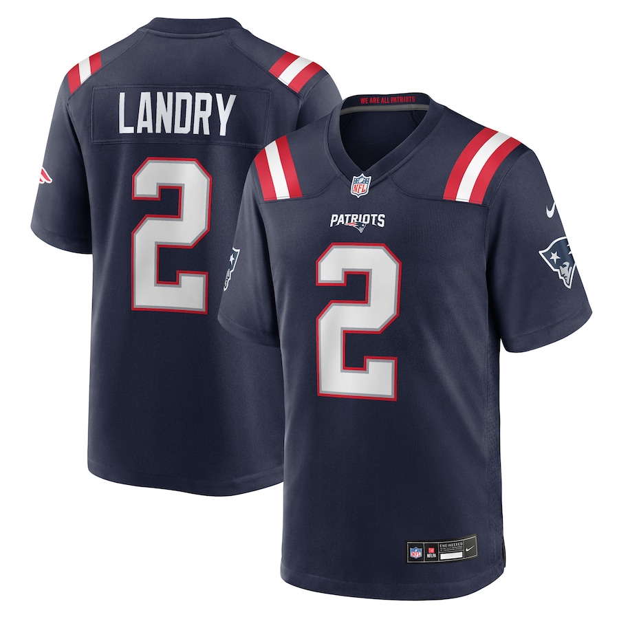 Men's New England Patriots Harold Landry Nike Navy Team Game Jersey - Jersey