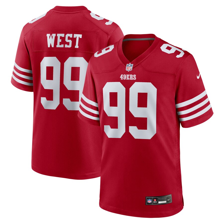 Men's San Francisco 49ers CJ West Nike Scarlet Team Game Jersey - Jersey