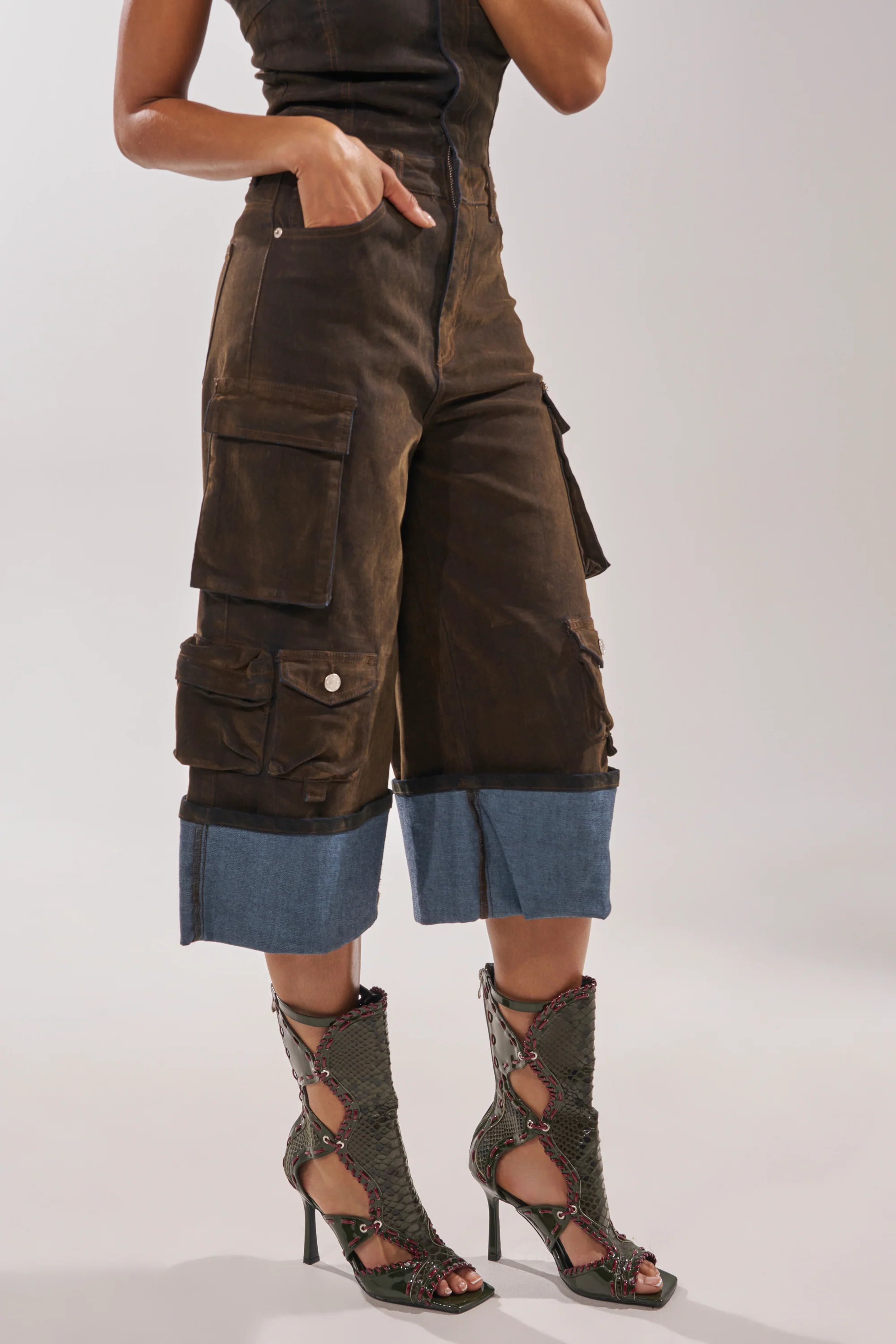 AZALEA WANG INDRANI OLIVE GLADIATOR SANDAL - Akira Wear