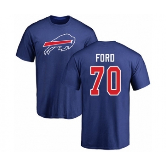 Football Buffalo Bills #70 Cody Ford Royal Blue Name & Number Logo T-Shirt - Jersey