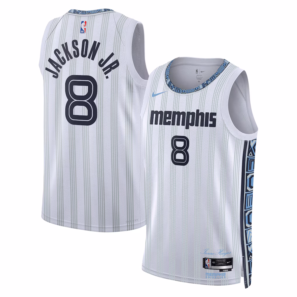 Unisex Memphis Grizzlies Jaren Jackson Jr. Nike White 2025/26 Swingman Jersey - City Edition - Jersey