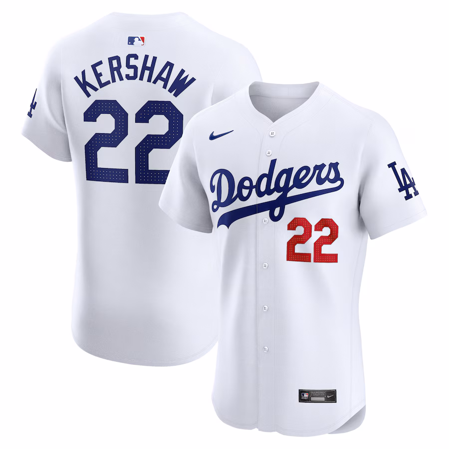Men's Los Angeles Dodgers Clayton Kershaw Nike White Home Elite Player Jersey - Jersey
