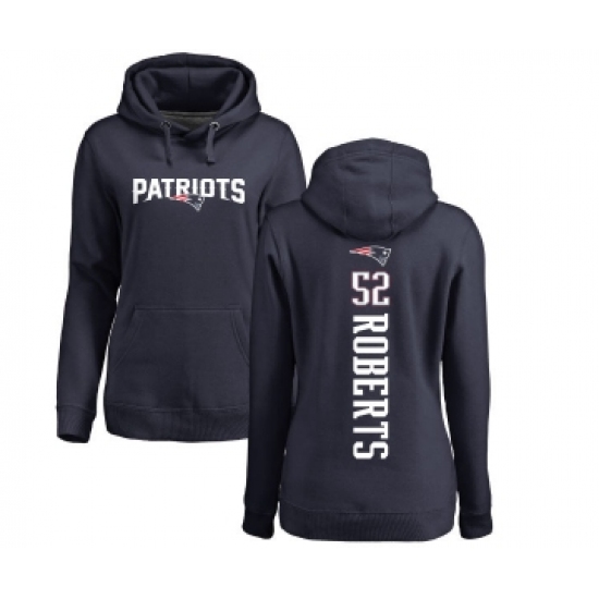 Football Women's New England Patriots #52 Elandon Roberts Navy Blue Backer Pullover Hoodie - Jersey