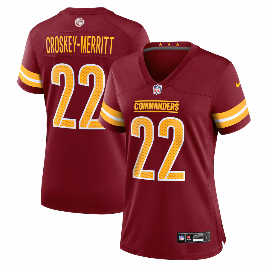 Women's Washington Commanders Jacory Croskey-Merritt Nike Burgundy Team Game Jersey - Jersey