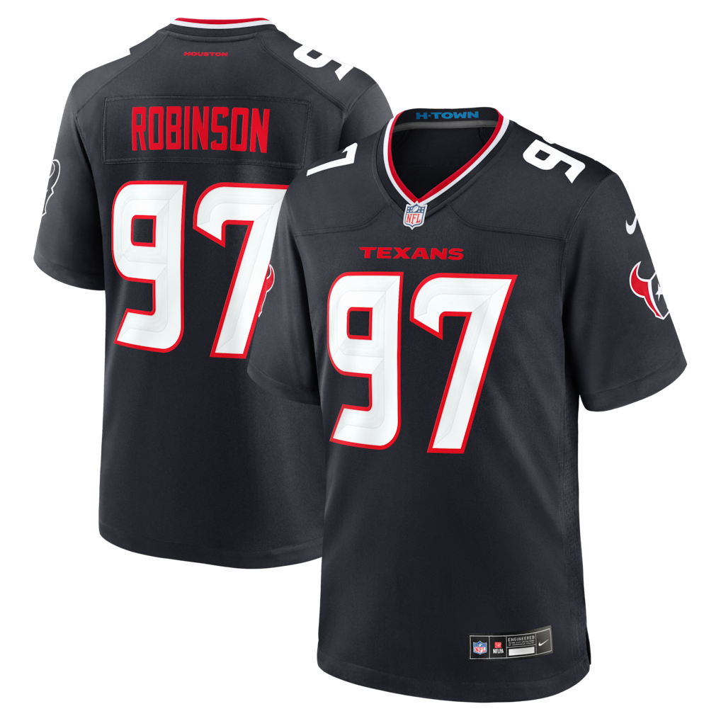 Men's Houston Texans Dominique Robinson Nike Navy Team Game Jersey - Jersey