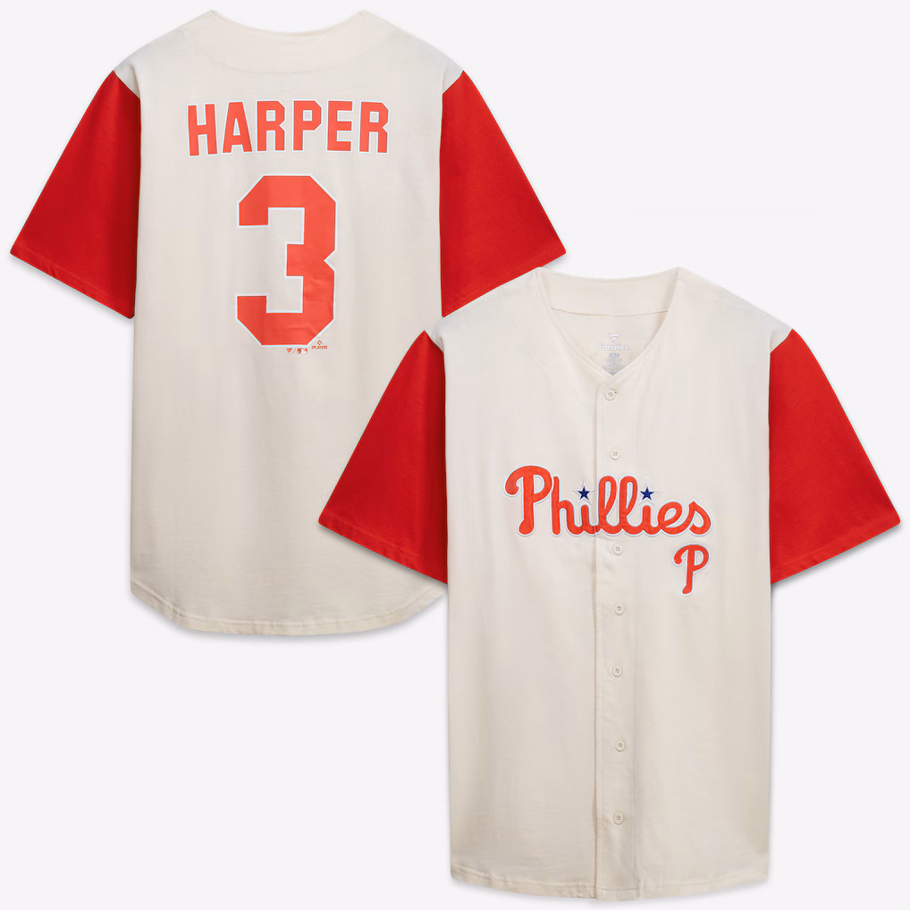 Men's Philadelphia Phillies Profile Cream/Red Big & Tall Two-Color Fashion Jersey - Jersey