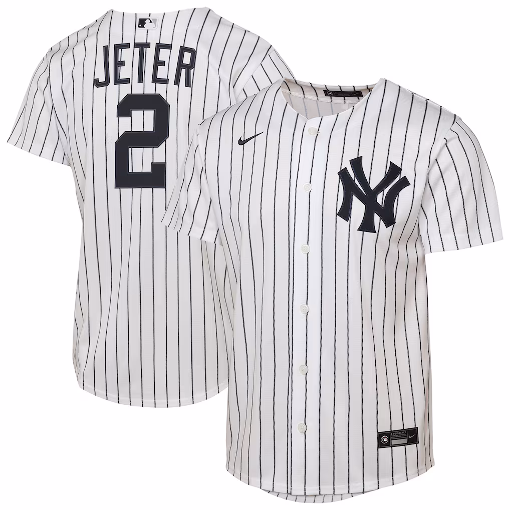 Youth New York Yankees Derek Jeter Nike White Home Replica Jersey - Jersey