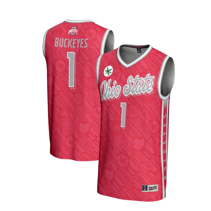 Unisex GameDay Greats #1 Scarlet Ohio State Buckeyes Lightweight Highlight Print Basketball Jersey - Jersey