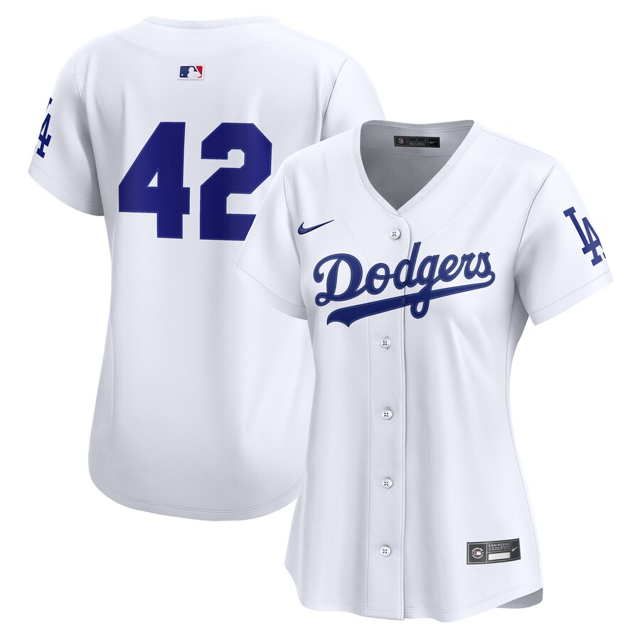 Women's Los Angeles Dodgers Nike White Home 2025 Jackie Robinson Day Limited Jersey - Jersey