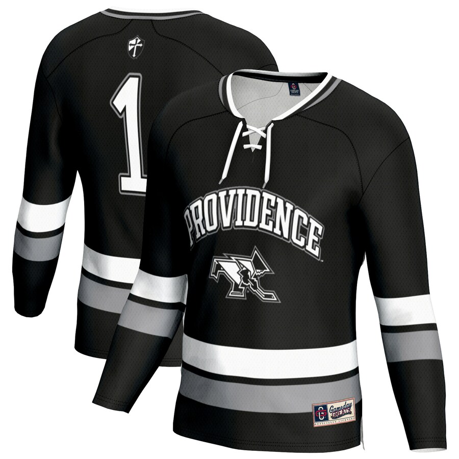 Youth GameDay Greats #1 Black Providence Friars Lightweight Women's Hockey Jersey - Jersey
