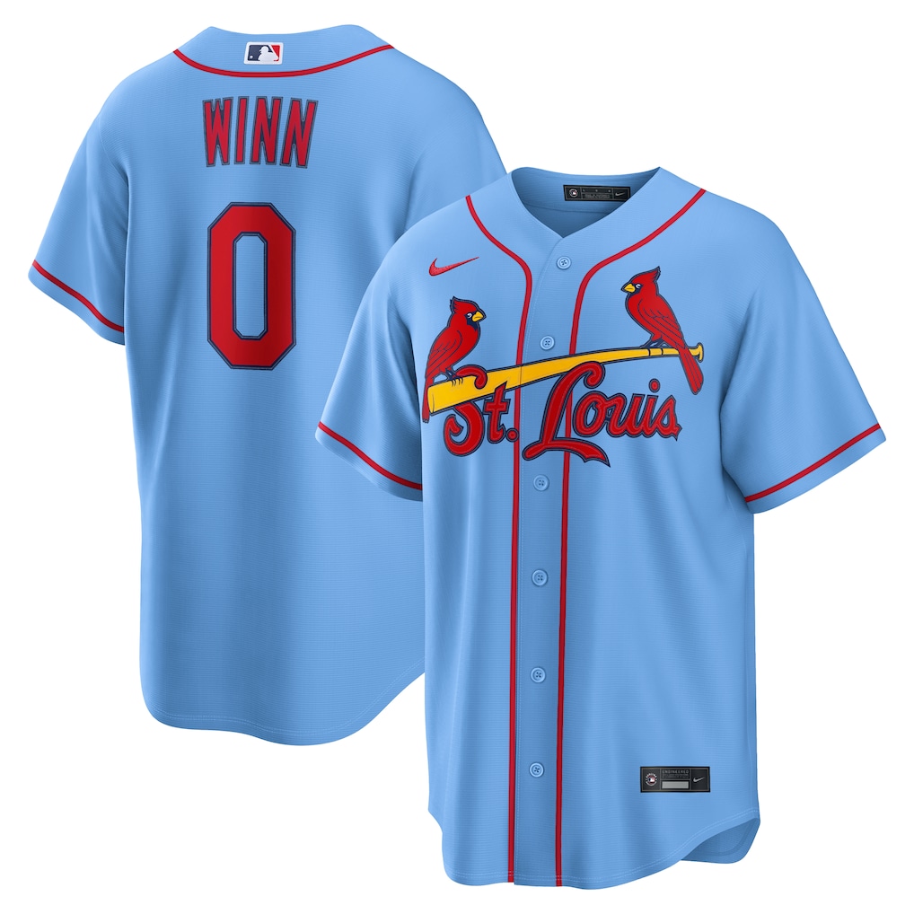 Men's St. Louis Cardinals Masyn Winn Nike Light Blue Alternate Replica Jersey - Jersey