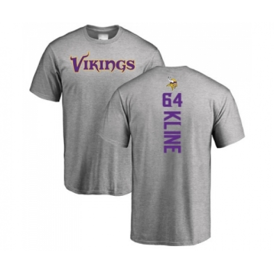 Football Minnesota Vikings #64 Josh Kline Ash Backer T-Shirt - Jersey