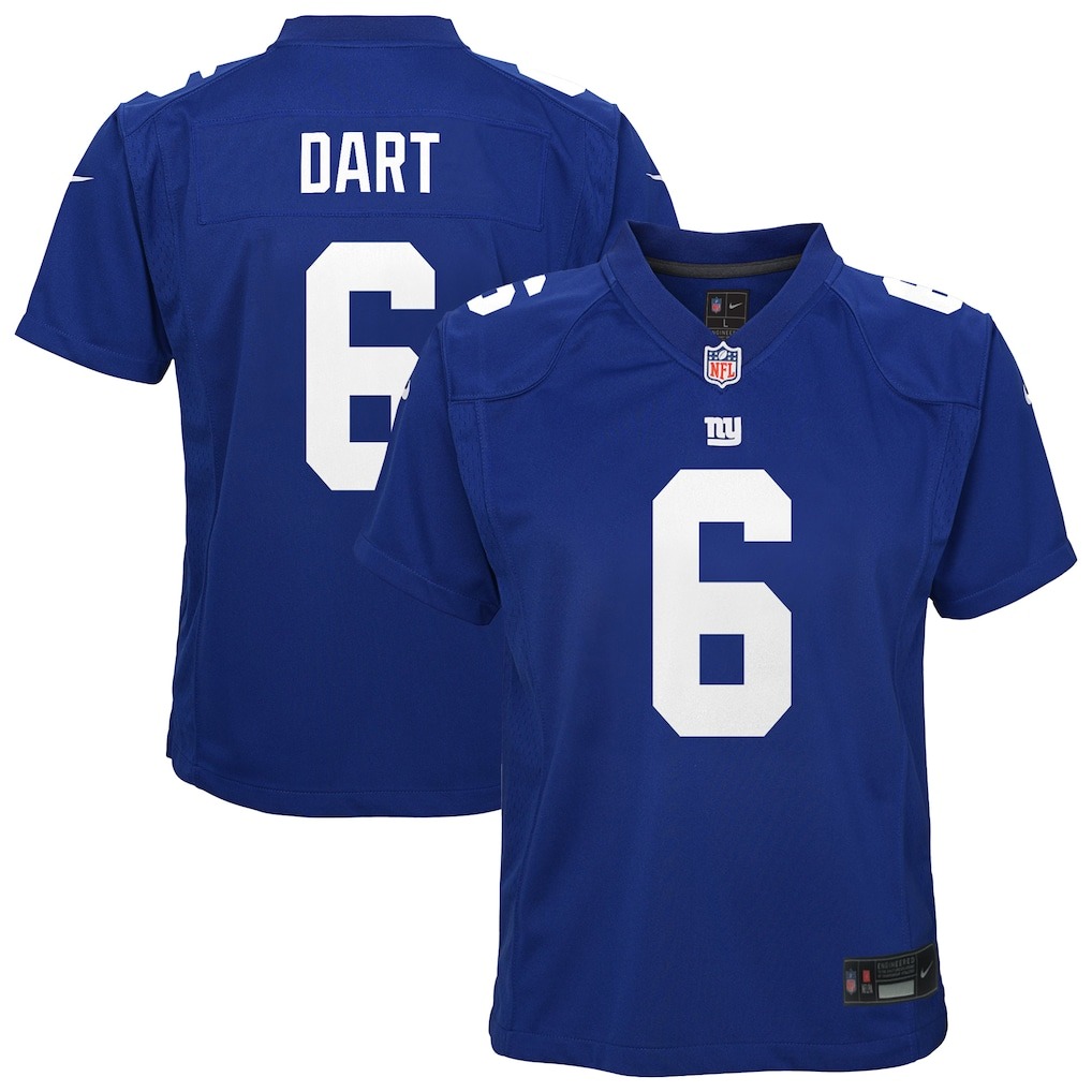 Youth New York Giants Jaxson Dart Nike Royal Team Game Jersey - Jersey