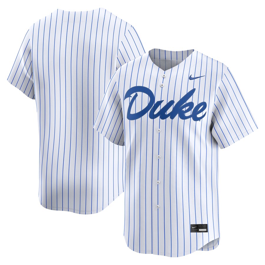 Men's Nike White Duke Blue Devils Home College Limited Baseball Jersey - Jersey