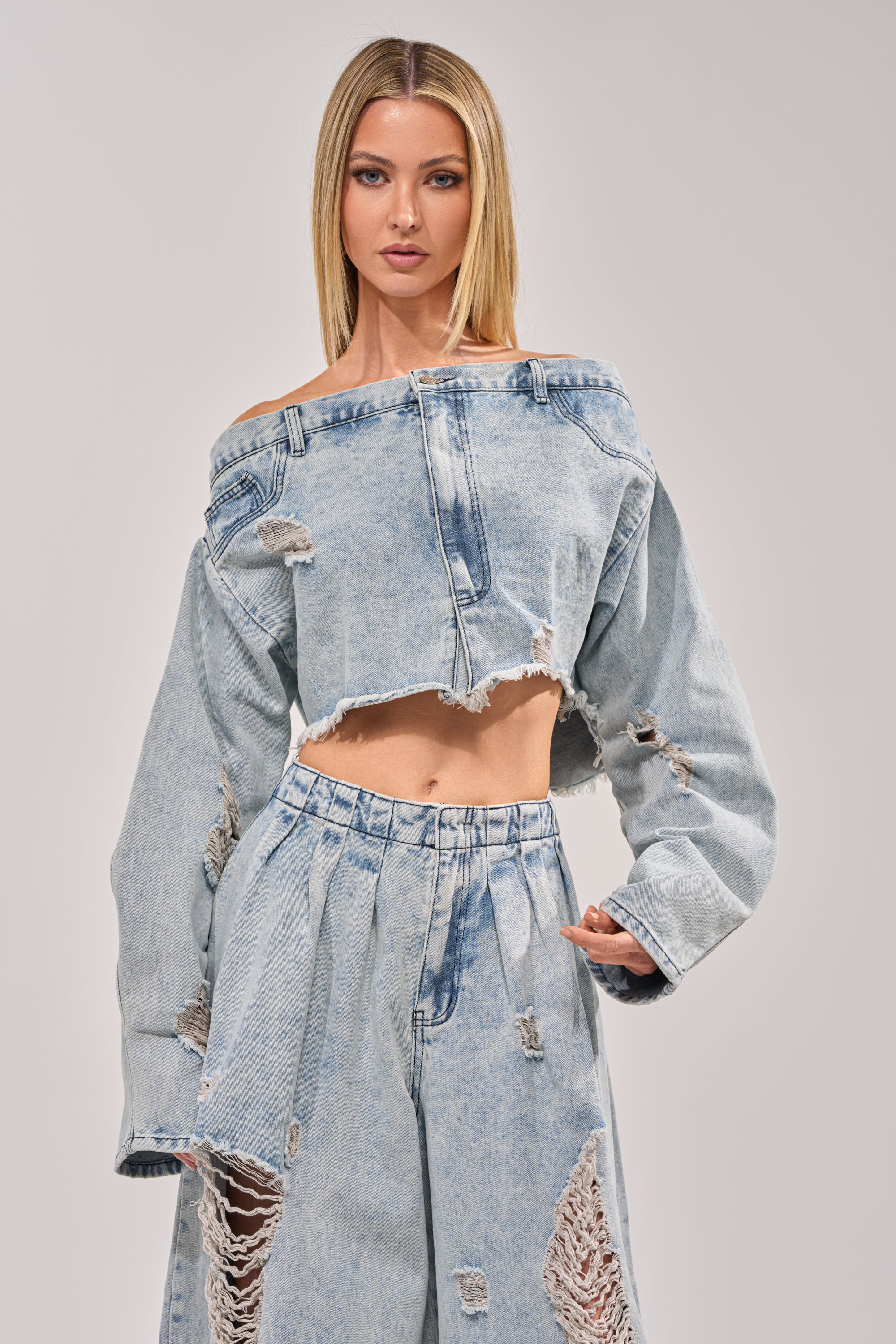 CAMILLE DENIM BLOUSE - Akira Wear