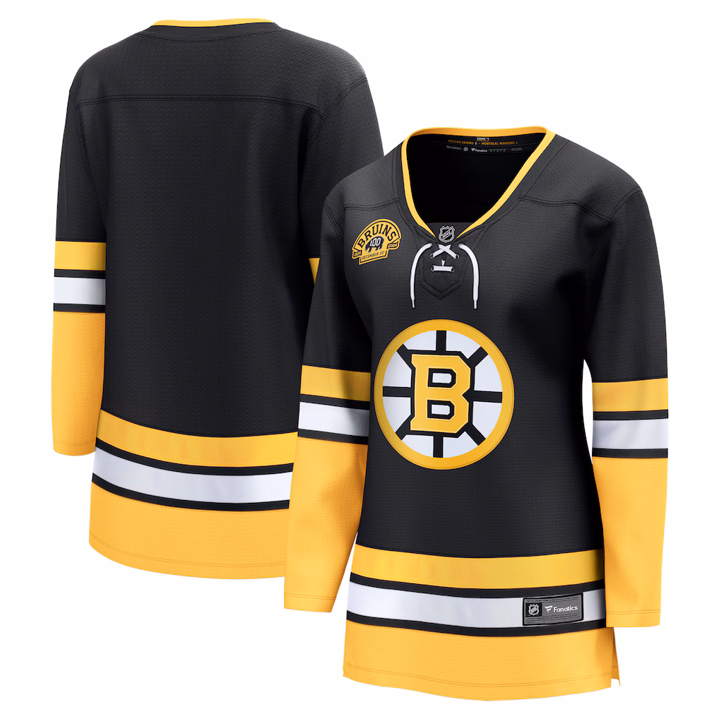 Women's Boston Bruins Fanatics Black Alternate 100th Anniversary Breakaway Jersey - Jersey