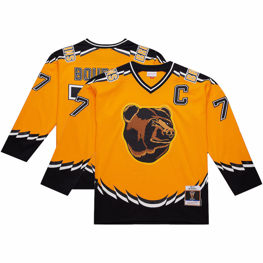 Men's Boston Bruins Ray Bourque Mitchell & Ness Gold Big & Tall 1996-97 Blue Line 2.0 Jersey - Jersey