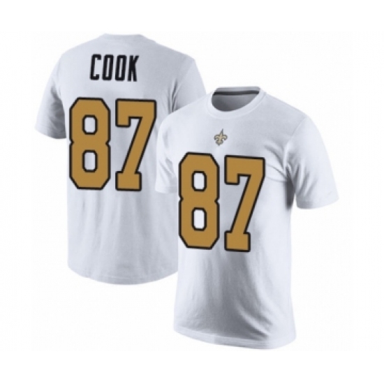 Football New Orleans Saints #87 Jared Cook White Rush Pride Name & Number T-Shirt - Jersey