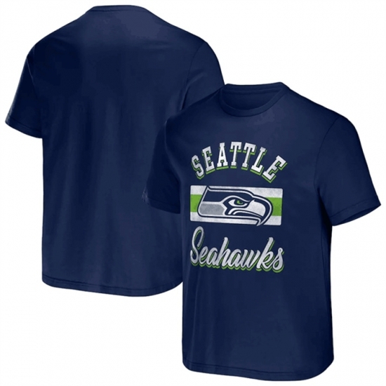 Men's Seattle Seahawks Navy X Darius Rucker Collection Stripe T Shirt - Jersey
