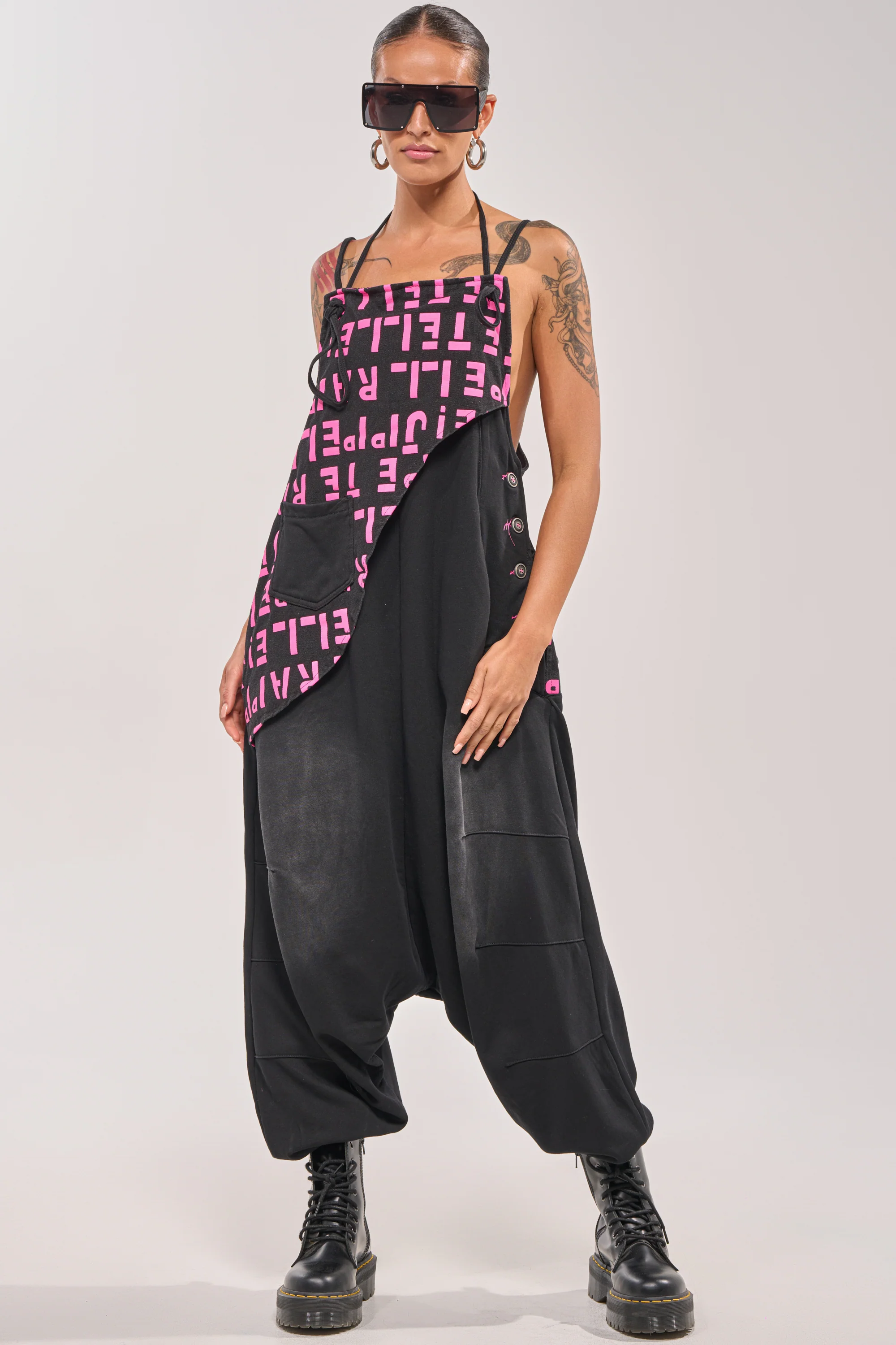 WITH EASE GRAPHIC JUMPSUIT IN BLACK - Akira Wear